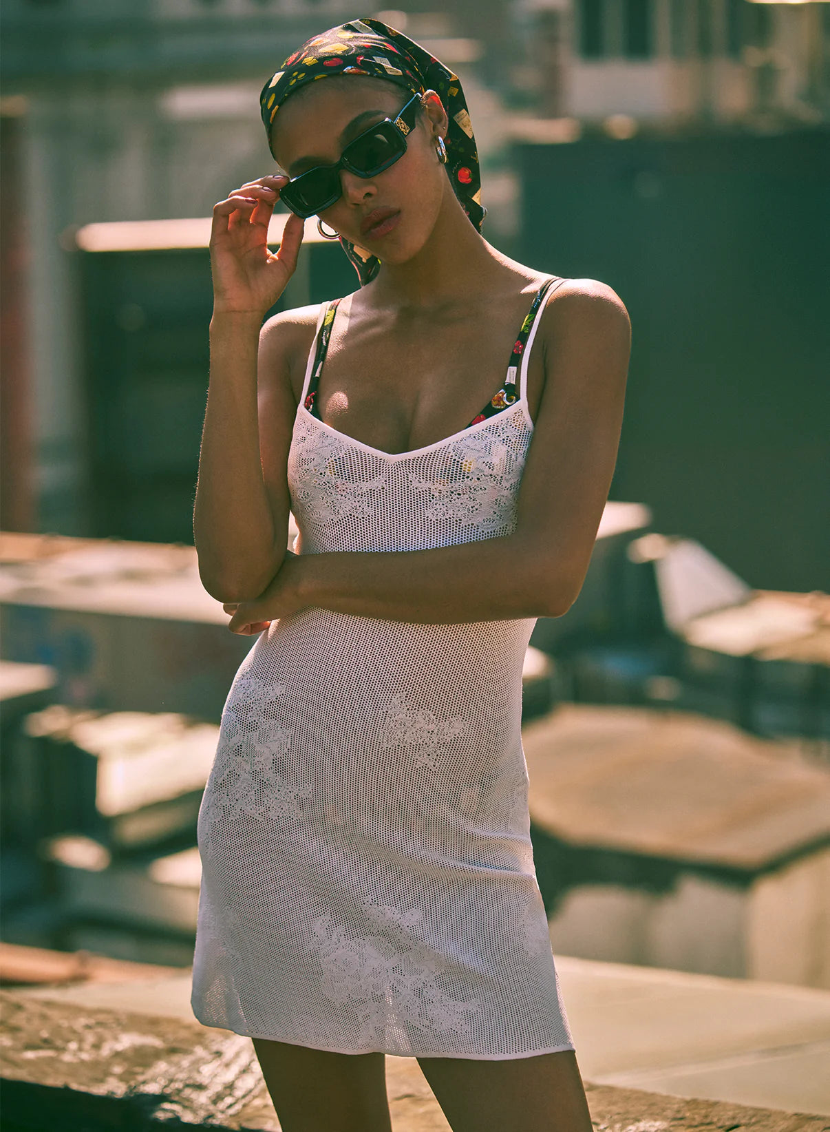 Lace Pointelle Cami Dress, Ivory