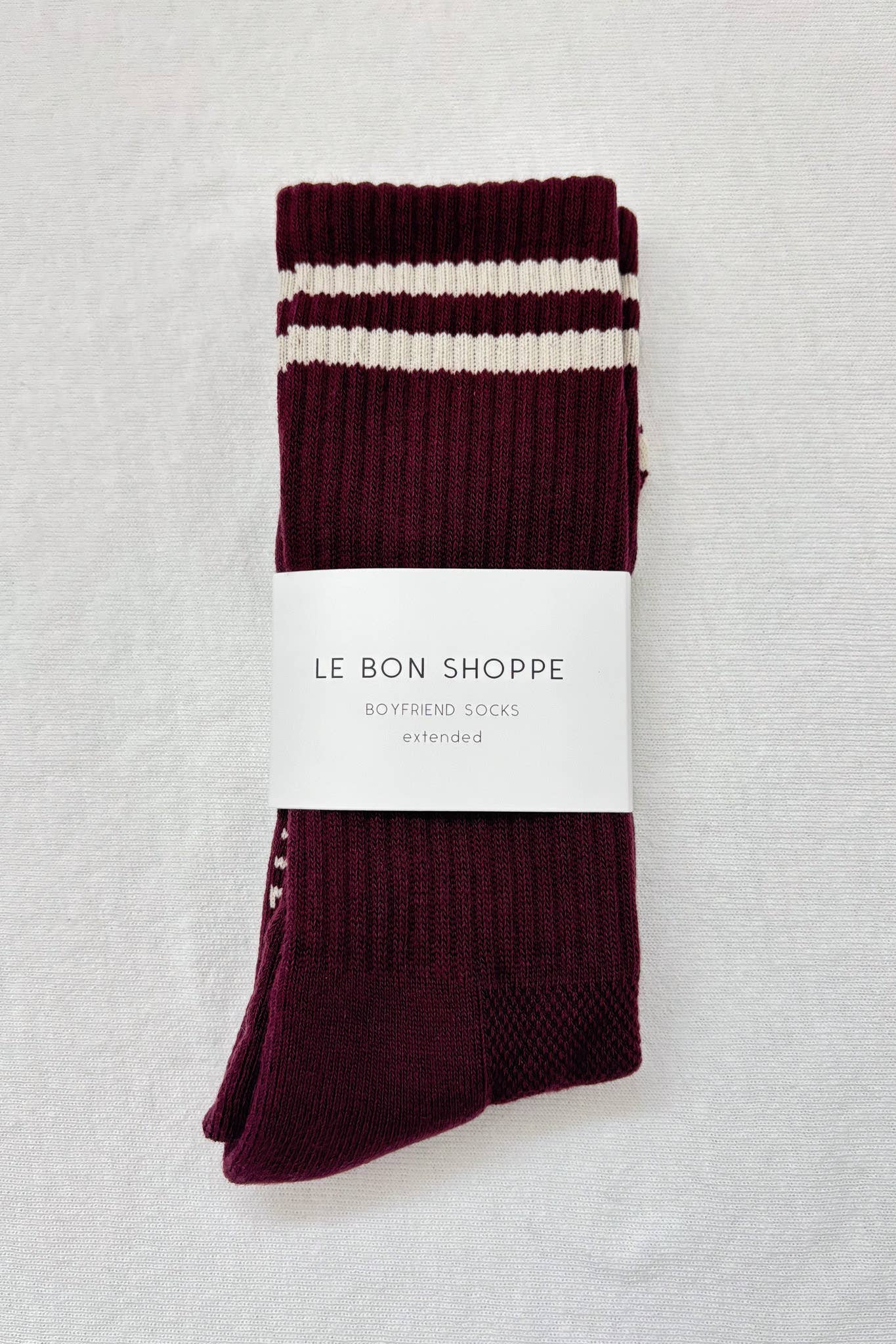 Extended Boyfriend Socks: Maroon