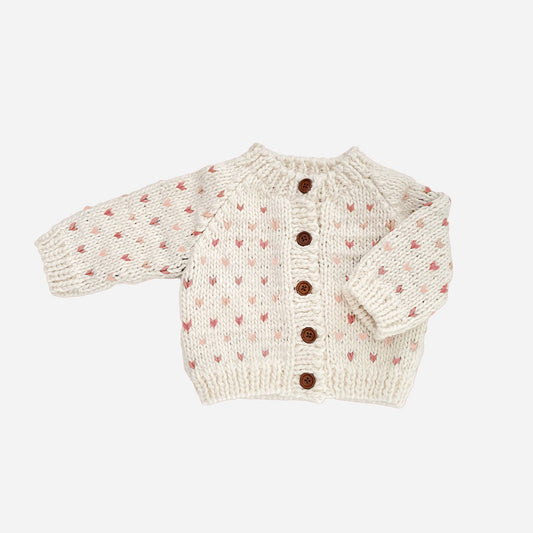 Sawyer Cardigan, Rose | Baby Kids Sweater | Valentine's Day