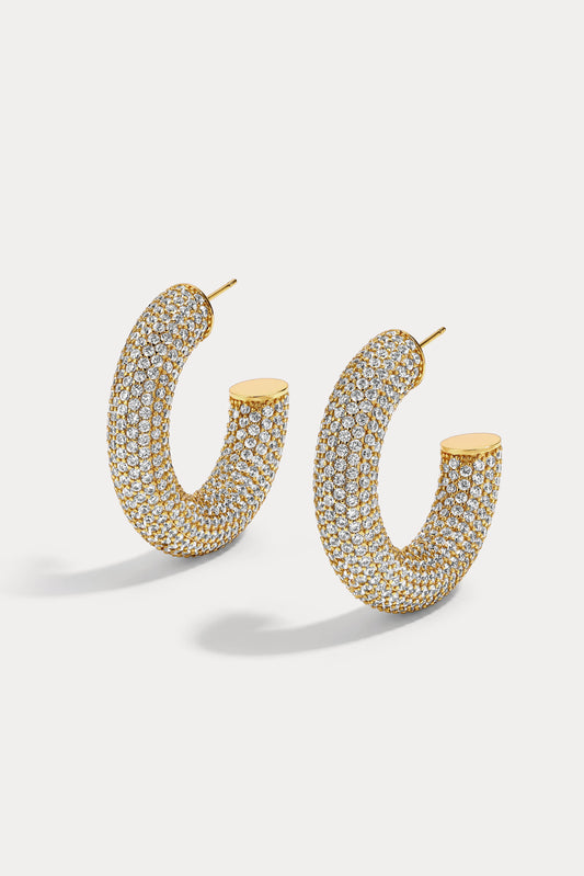 Medium Pave Sloane Hoops