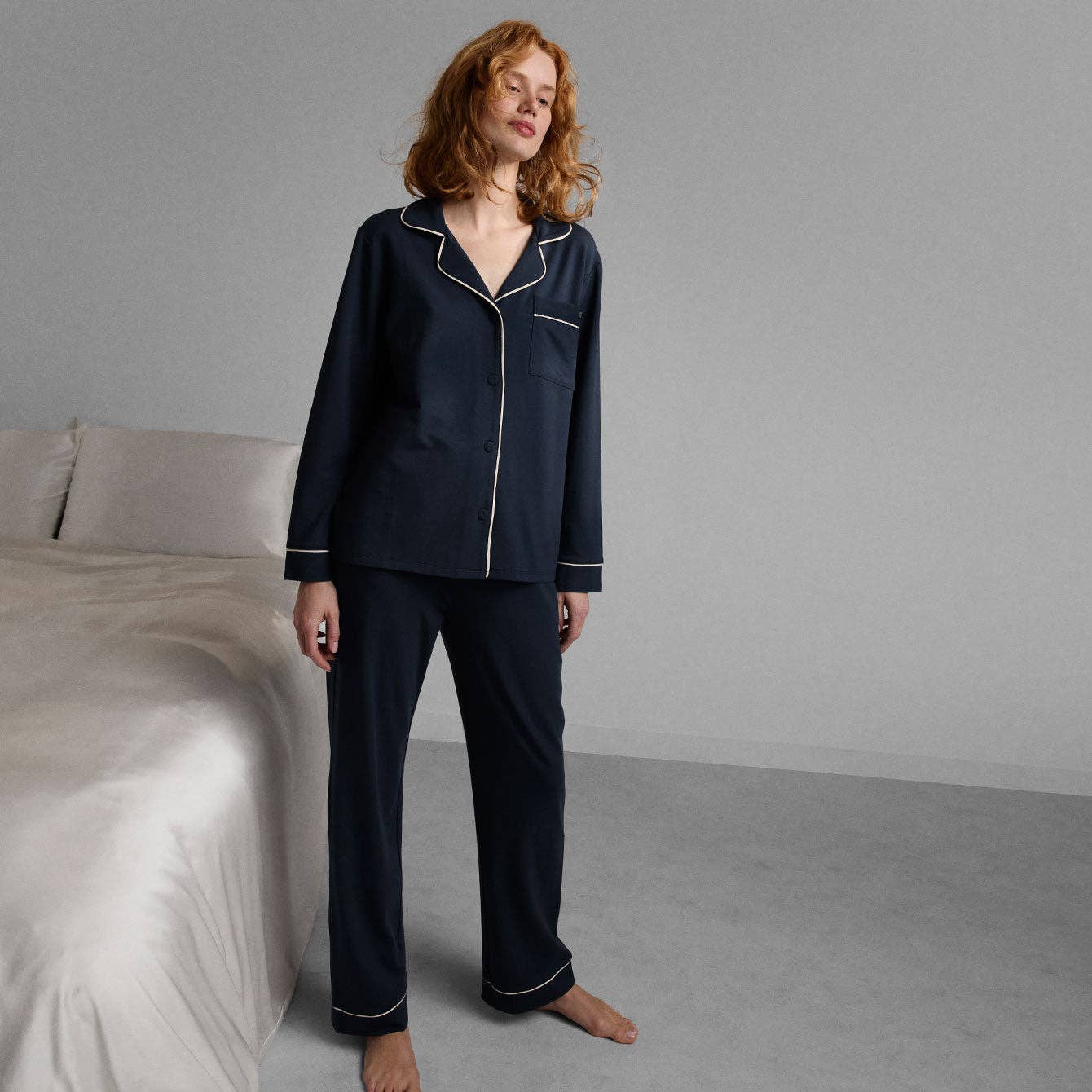 Slumberknit™ Essential Button Down Pant Set