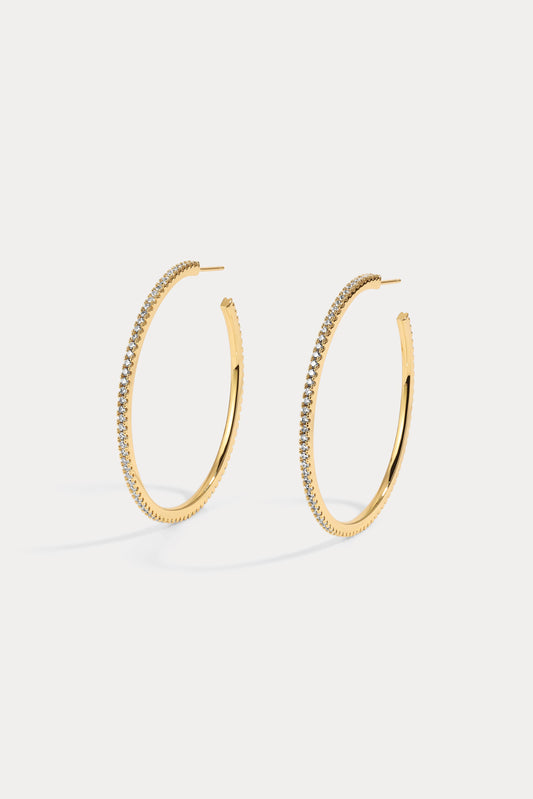 Medium Lucky Me Single Row Hoops