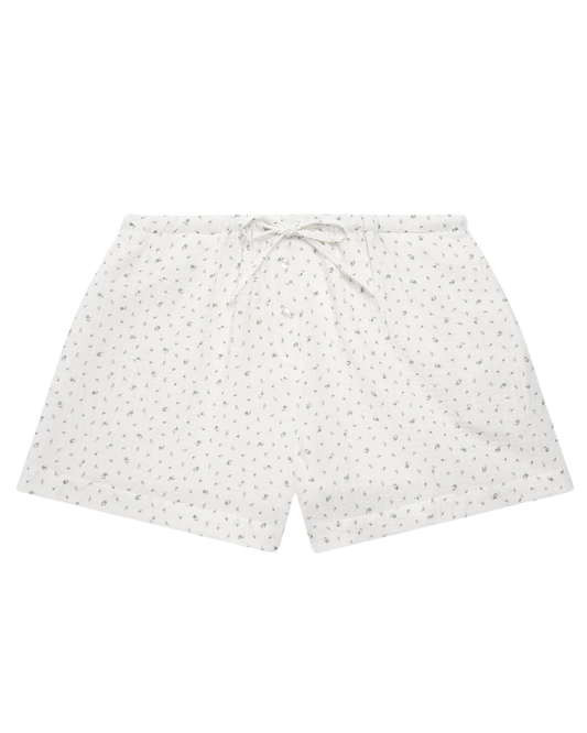 Women's Boxer, Floral Muslin White