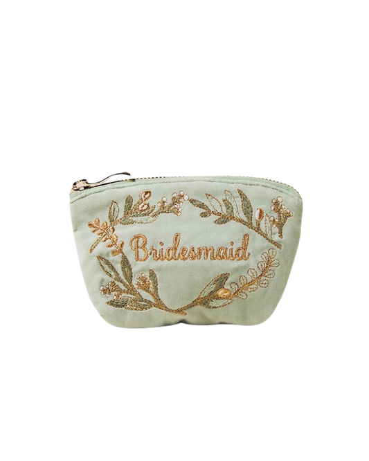 Olive Branch Bridesmaid Coin Purse, Sage