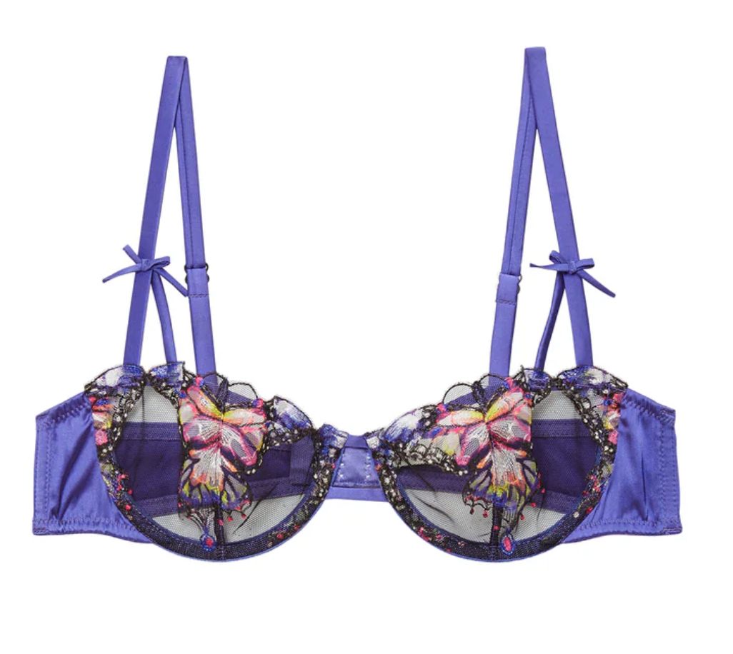 Butterfly Embroidery Balconette Bra