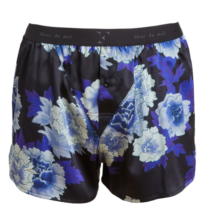 Unisex Washable Silk Boxers, Tokyo Rose