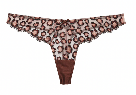 Leopard Embriodery Thong