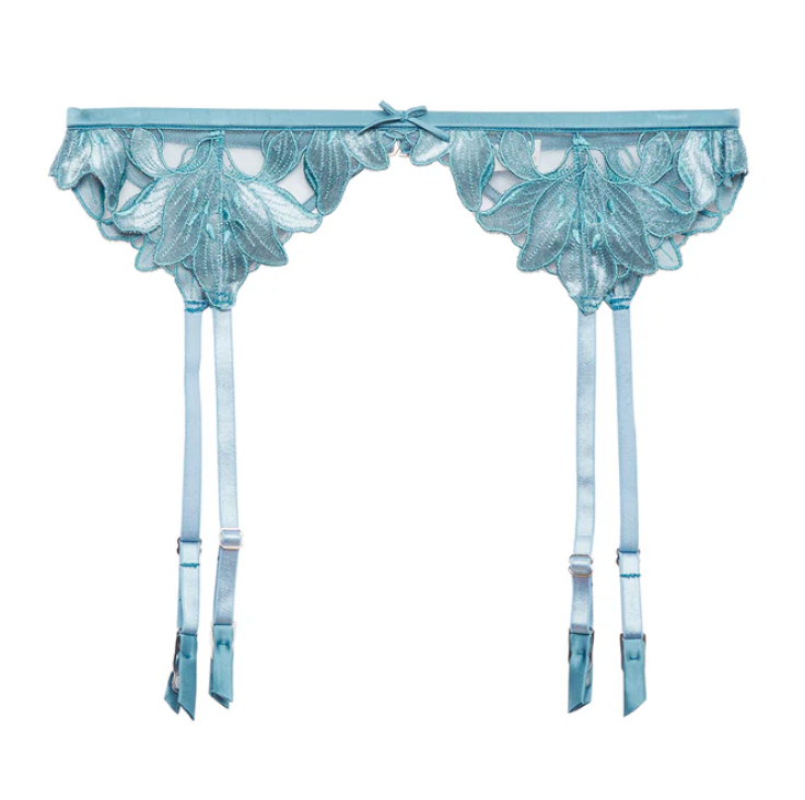 Velvet Lily Embrodiery Garter Belt