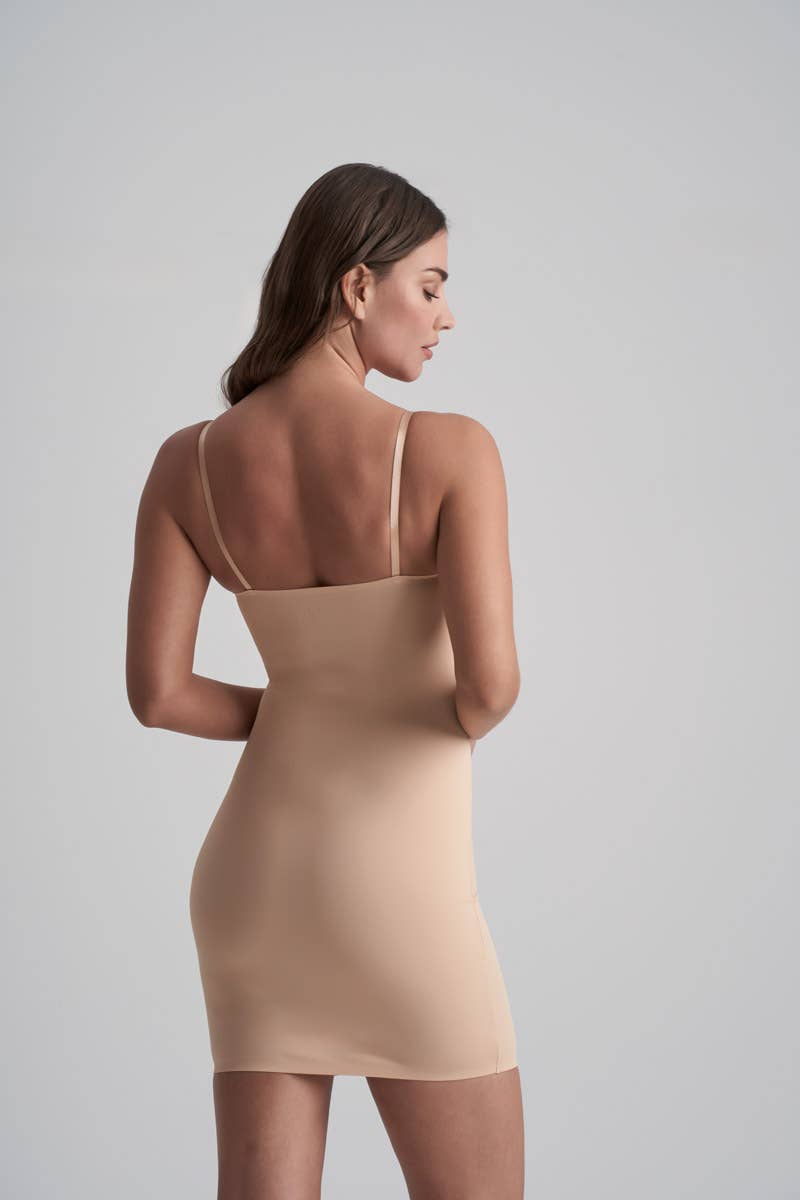 Invisible Singlet Dress, Beige