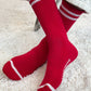 Extended Boyfriend Socks: Maroon