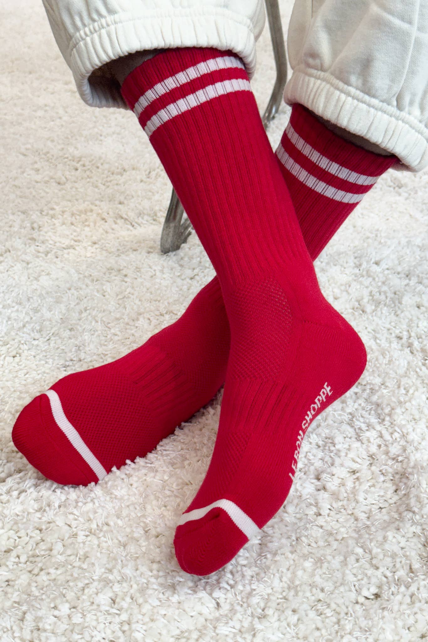 Extended Boyfriend Socks: Maroon