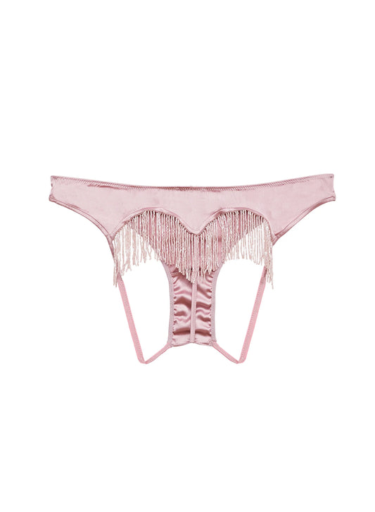 Beaded Fringe Ouvert Heart Shaped Panty