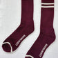 Extended Boyfriend Socks: Maroon