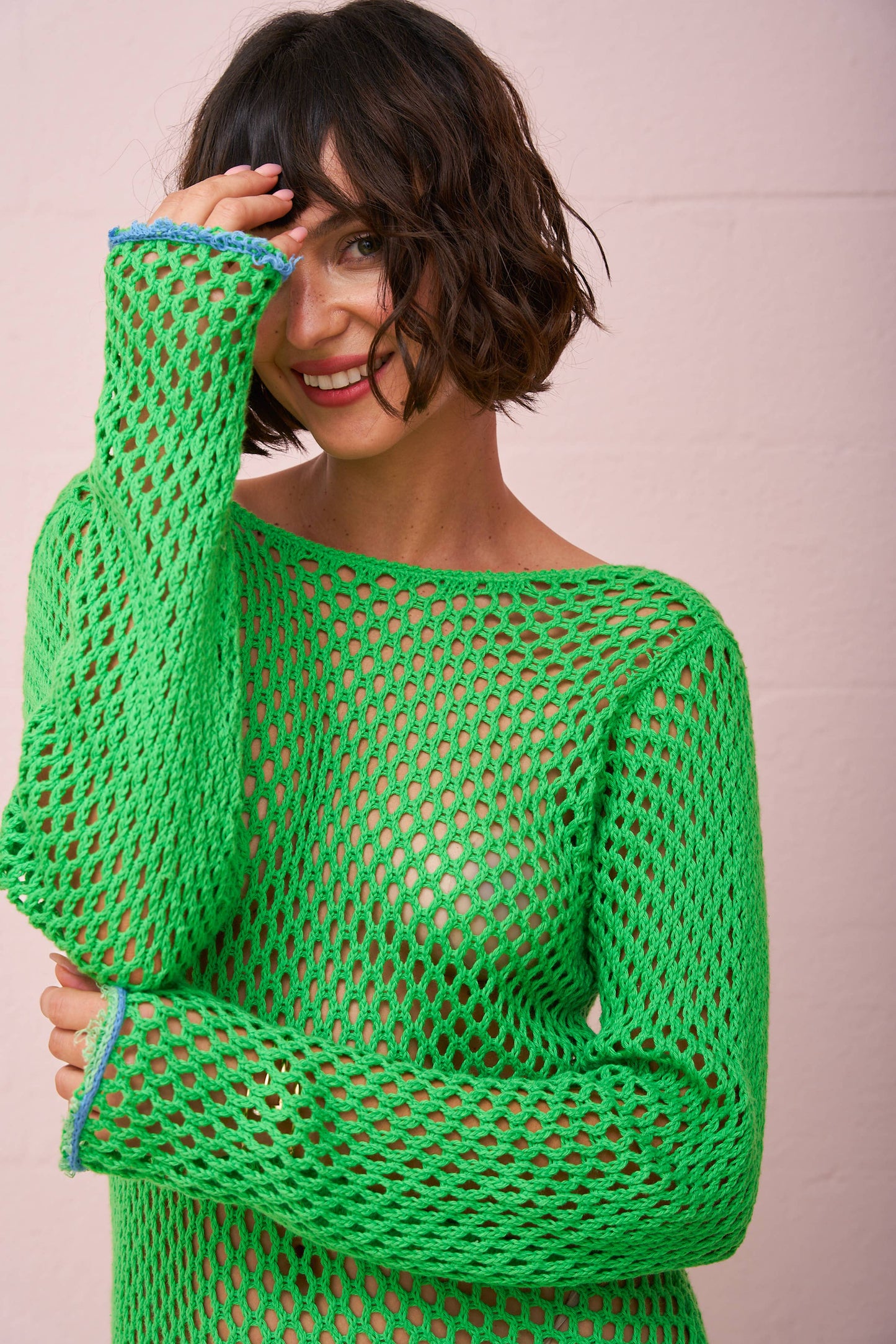 Crochet U-back Maxi, Green