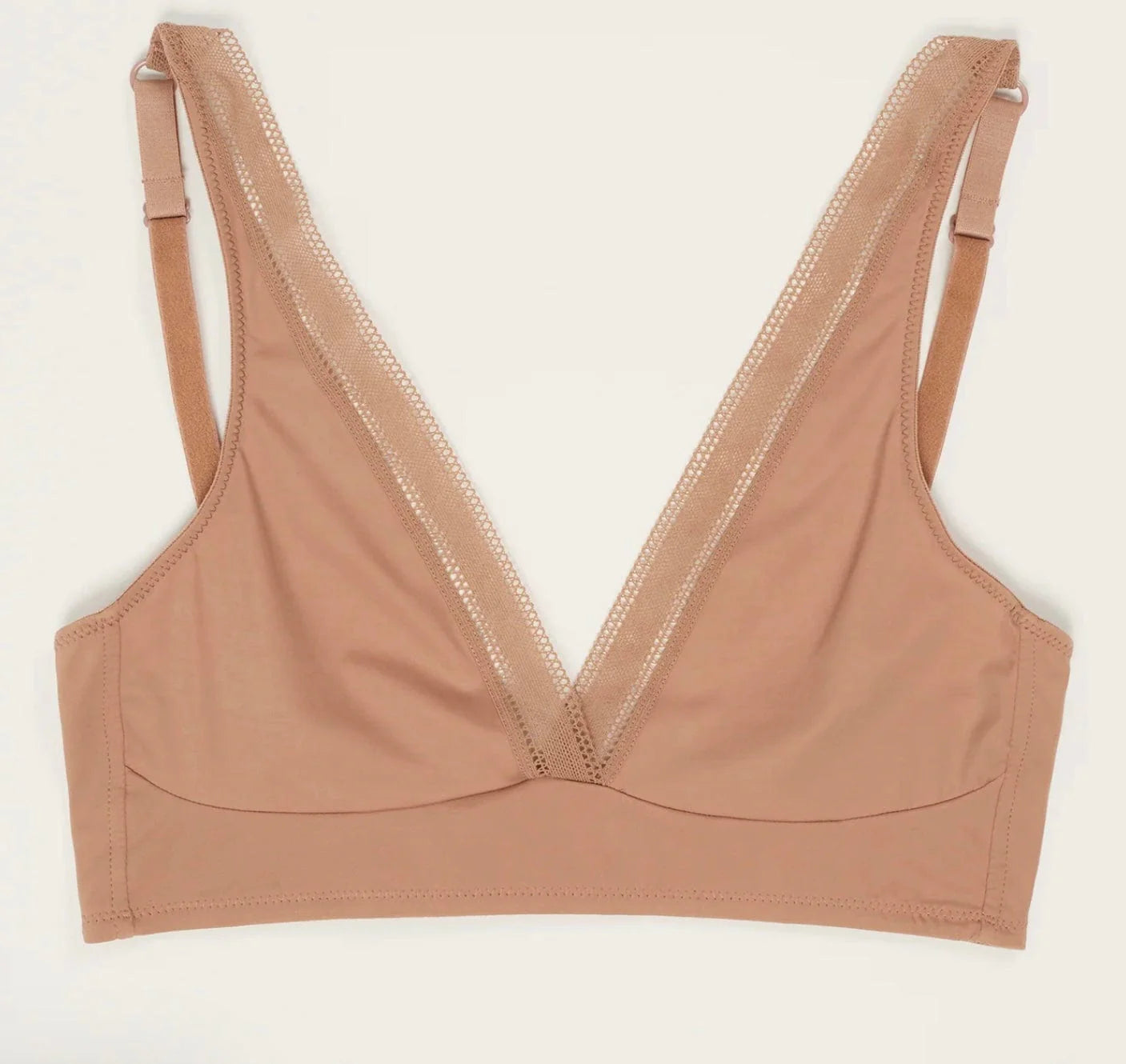 Nano Soft Cup Plunge Bra, Bronze