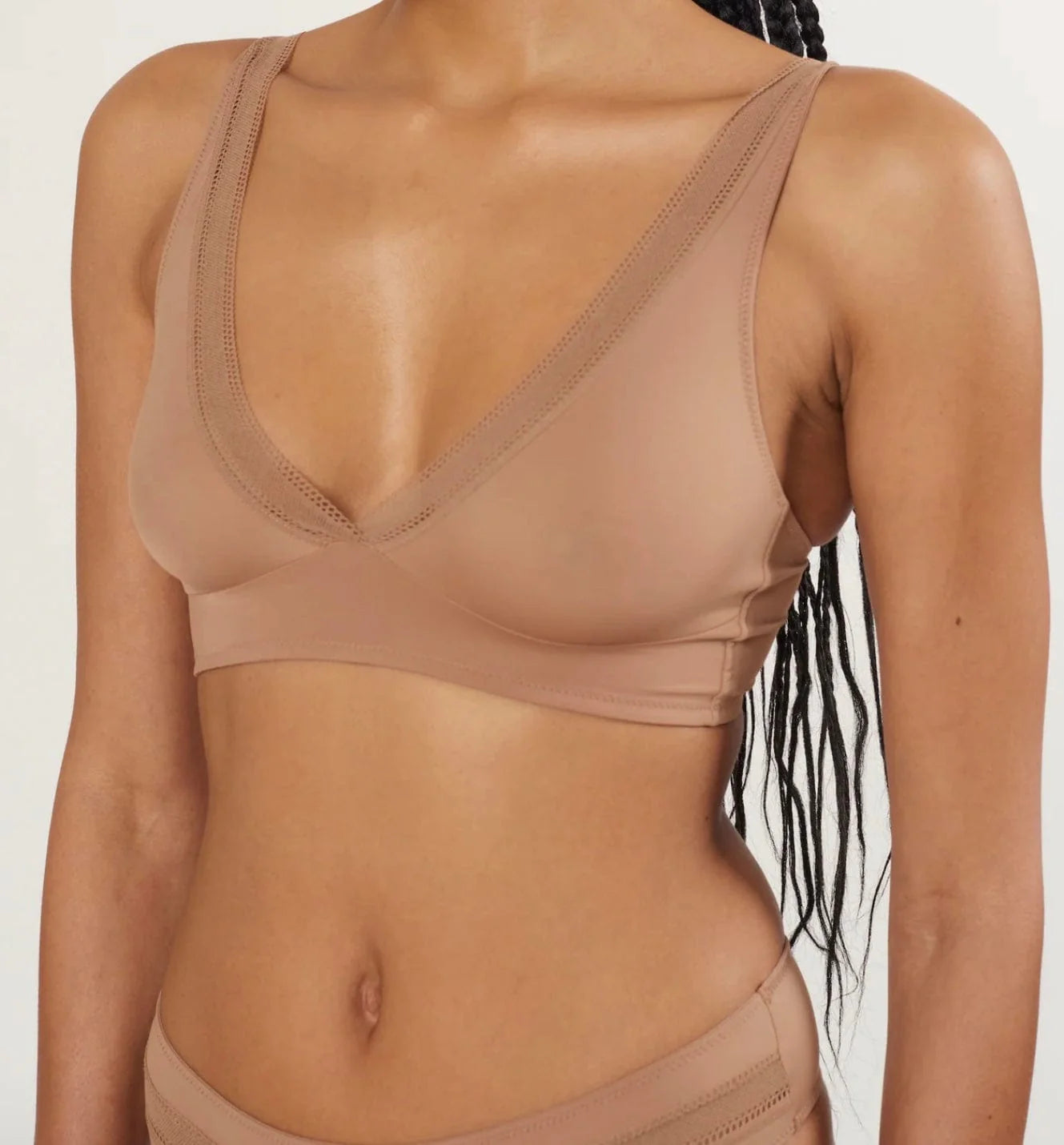 Nano Soft Cup Plunge Bra, Bronze